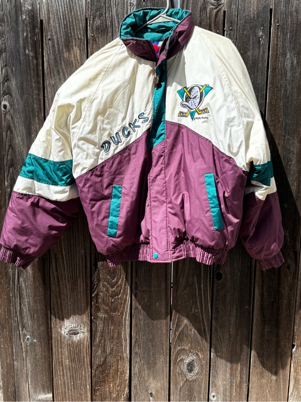 Vintage 90s Anaheim Mighty Ducks Pro Player NHL Puffer Jacket Rare